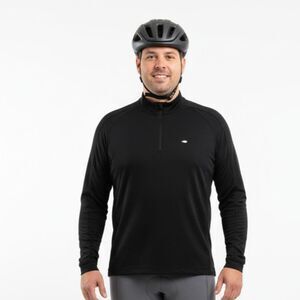 ASSOS Men's Black Quarter Zip Long Sleeve Cycle Bicycle Athletic Shirt XXL